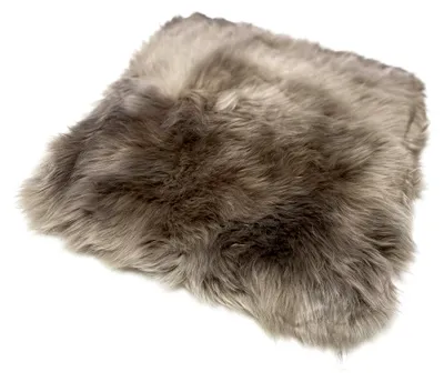 Produktbild von Sitzkissen aus echtem hochwolligem Lammfell für Stuhl, Rollstuhl, Katzenbett, Hundebett und Dekoration - Vielseitiges Accessoire in Mushroom