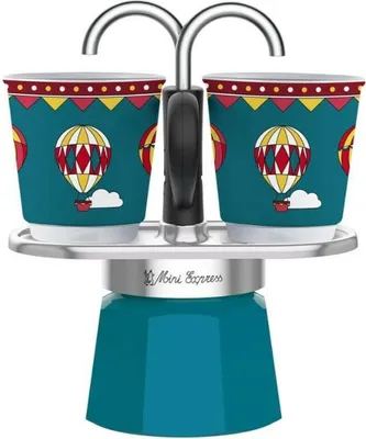 Zdjęcie produktu dla Bialetti Mini Express Winter Wonderland 2TZ z dwoma filiżankami 90 ml Multicolor