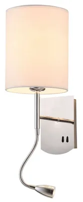 Immagine prodotto di Casa Padrino lampada da parete argento / crema 16 x 16 x h. 35 cm - Lampada da parete con luce di lettura flessibile