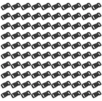 100 Kunststoff-Steckschnallen, 10 mm, Side-Release, schwarz