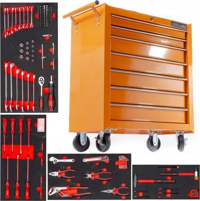 Zdjęcie produktu dla Szafka Warsztatowa Wózek Narzędziowy Riwall Szafarz Rsz-01 + 688 Elementów