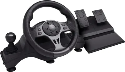 Produktbild von Rennlenkrad - Gaming-Lenkrad - Rennsimulation - Vibrationsrückmeldung - 270 Grad - Schwarz