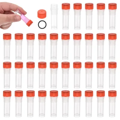 Productafbeelding van 1 ml Plastic Testbuisjes, 36 Stuks met Schroefdop