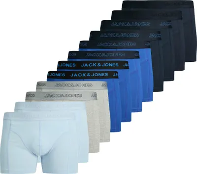 Produktbild von JACK&JONES Herren Boxershorts, 12er Pack - JACCOOPER TRUNKS 12 PACK, Baumwollmischung Schwarz/Blau/Grau XL