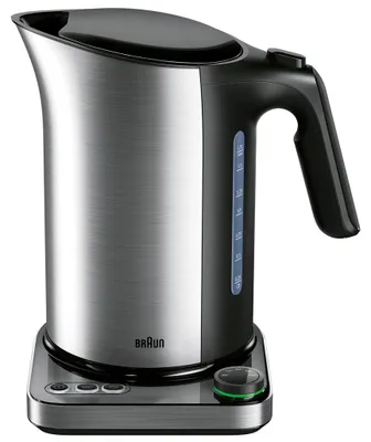 Produktbild von Braun Wasserkocher WK 5115 BK, 1,7 l, 3000 W, Schwarz, Silber, Edelstahl, Regelbare Temperatur, Wasserstandsanzeige