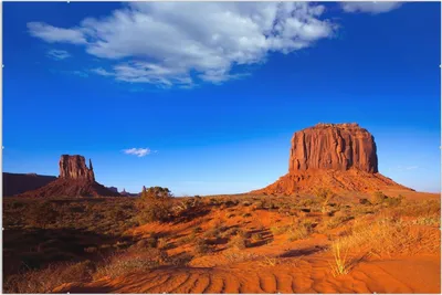 Produktbild von Wallario Wandbild Monument Valley am Abend I, Größe: 61 x 91,5 cm, Poster mit rahmenlosen Bildhalter