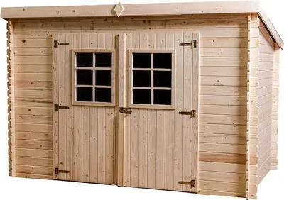 Image de Abri madriers massifs 4.59 m² bois naturel - Habrita - CH3019.02N -