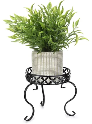 Image de 1 x support pour plantes en métal, noir (plante non incluse)