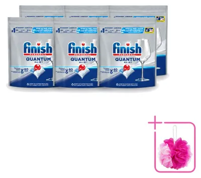 Produktbild von 6 x Finish Quantum All in 1 Geschirrspültabs - Sparpackung - 6 Stücke