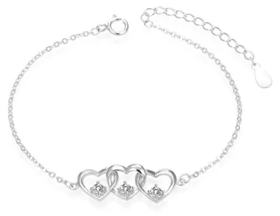 Produktbild von Zartes Silberarmband mit Herzen AGB761/21