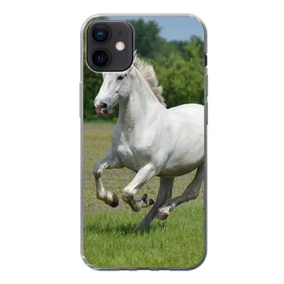 Produktbild von MuchoWow® Handyhülle Schutzhülle Hülle für iPhone 12 mini Pferde - Natur - Weiß Silikon Softcase Handy Hülle - Bild