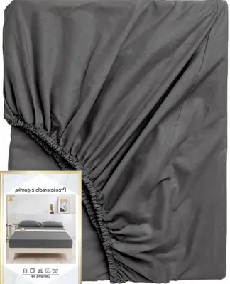 Produktbild von JadorDecor Premium Spannbettlaken 200x220cm Dunkelgrau weich