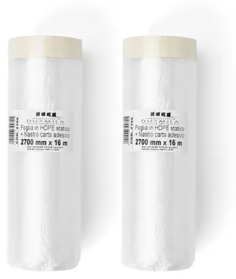Productafbeelding van PENNELLIFICIO 2000 | 2 rollen polyethyleenfolie met plakband, afdekset, wandbescherming