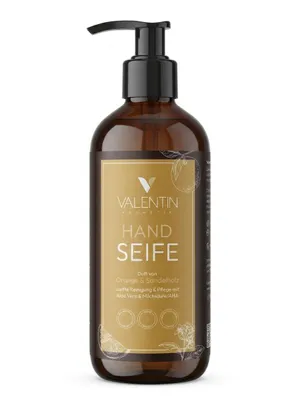Produktbild von VALENTIN Kosmetik Handseife Orange & Sandelholz mit Aloe Vera & Milchsäure/AHA 300ml