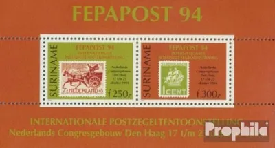 Produktbild von Briefmarken Suriname 1994 Mi Block63 (kompl.Ausg.) postfrisch Briefmarkenausstellung