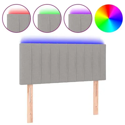 Produktbild von vidaXL LED Kopfteil Hellgrau 100x5x78/88 cm Stoff