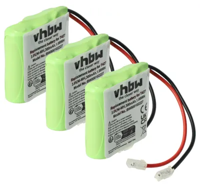 Produktbild von vhbw 3x Akku Ersatz für 30AAAM3BMX, T427 für schnurlos Festnetz Telefon (300 mAh, 3,6 V, NiMH)