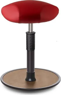 Produktbild von Sitz- Stehhocker Free Regular Triangel skai Kunstleder Rot schwarz /Natur.