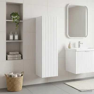 Image de Maison Exclusive - Armoire de salle de bain murale, finition blanche brillante