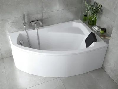 Produktbild von Badewanne Eckbadewanne 130x85 Rechts, Ablaufgarnitur & Füßen GRATIS | Komplettset 4in1 Original Acryl Wanne Siphon | BADLAND RIMA