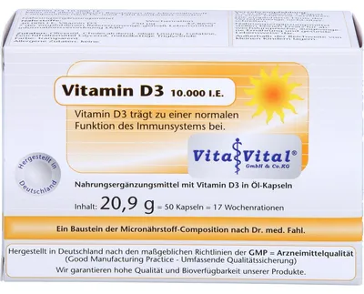 Immagine prodotto di Vita Vital Vitamina D3 10.000 i.U. capsule, 50 capsule