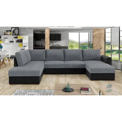 Obrázek produktu pro Rozkládací sedačka do U s úložným prostorem TUCSON 1 - černá / šedá, levý roh