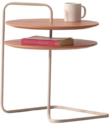 Image de Table d'appoint design à deux niveaux et structure minimaliste