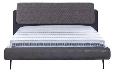 Produktbild von Bettrahmen Doppelbett Betten Bett 180 cm Grau Stoff Modern Schlafplatz