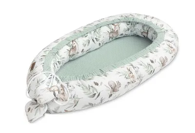 Produktbild von SENSILLO Baby Nestchen Kokon Waffel Reisebett für Babys 80x45 Hirsch-Minze