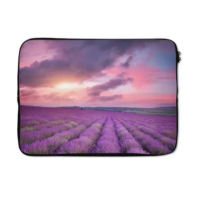 Produktbild von MuchoWow® Laptop Hülle 13 Zoll Lavendel - Lila - Wolken - Blumen Laptoptasche - Laptophülle - Sleeve - Rundumschutz