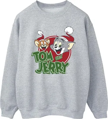 Produktbild von Tom And Jerry - "Christmas Hat Logo" Sweatshirt für Herren BI47130 (XL) (Grau)