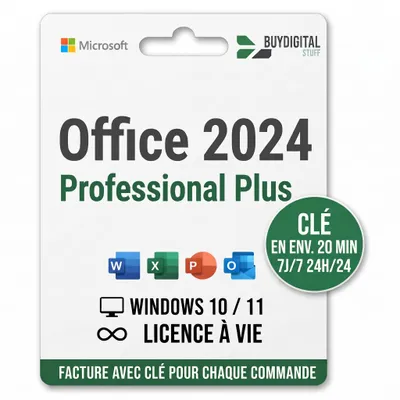 Image de Microsoft Office 2024 Professional Plus, clé de licence à télécharger, 1 PC, Windows 10/11, licence à vie, facture