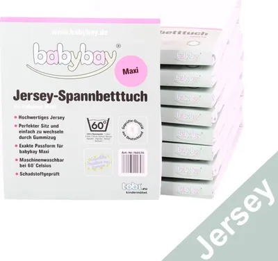 Obrázek produktu pro babybay Jersey prostěradlo pro Maxi, Midi, Mini, Boxspring, Trend a Comfort, bílé