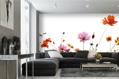 Produktbild von Vlies Fototapete BUNTE BLÜTEN 375 x 250 cm (inkl. Kleister) - Vlies Tapete, Wandtapete, Wandbilder - Tapete für Wohnzimmer Schlafzimmer, Büro, Küche - Montagefertig