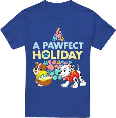 Produktbild von Paw Patrol - "A Pawfect Holiday" T-Shirt für Herren/Damen Uni - weihnachtliches Design TV18337 (L) (Königsblau)