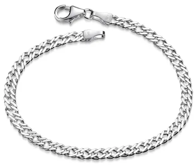 Produktbild von MATERIA by Matthias Wagner Damen Armband Zwillings-Panzerkette 925 Silber Armkette 3,9mm breit SA-136