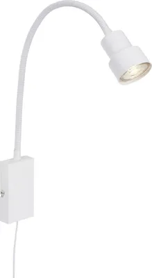Zdjęcie produktu dla Lampka do czytania LED BRILONER TUSI, obrotowa, funkcja dotykowa, zasilanie sieciowe, ciepłe białe światło, biała, 69 x 6 x 5,8 cm