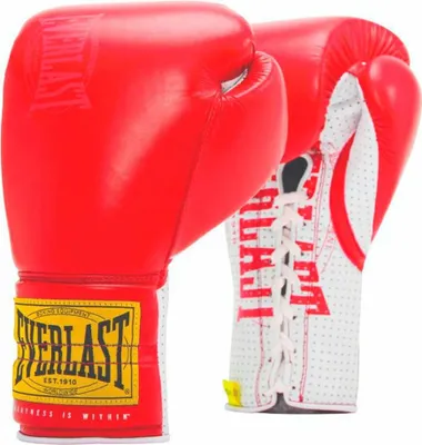 Zdjęcie produktu dla Everlast FSE 1910 – rękawice bokserskie ze sztucznej skóry, sznurowane, do sparingu, czerwone, 16 uncji