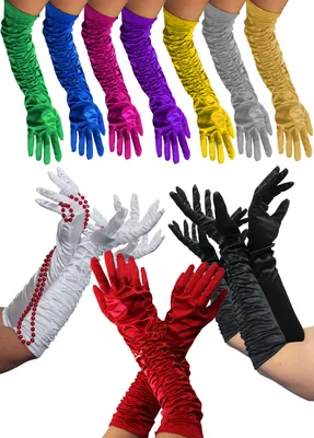 Productafbeelding van Foxxeo Deluxe, lange, blauwe, glanzende handschoenen. Lange handschoenen, geschikt voor een kostuum