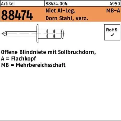 Produktbild von GESIPA Blindniet PolyGrip Nietschaft d x l 4,8 x 15 mm - 1433832