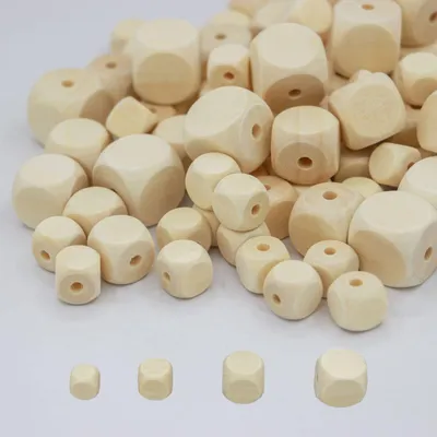 Quadratische Holzkugeln 100 Stück 8-18 mm für DIY