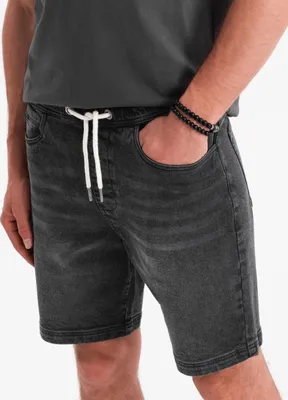 Produktbild von Ombre Clothing Denim-Shorts für Männer Korbin schwarz S