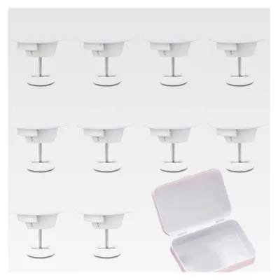 Produktbild von 10 Stück Bettdeckenhalter Clips, Quiltbefestigungsclips, Kunststoff Bettdeckenclips, Runder Pilzclip mit Knopf, für Bettdecken und Vorhänge, Weiß
