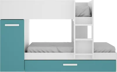 Immagine prodotto di Dmora Composizione Camera da Letto Hikaa 112x244x150h cm Bianco, Reversibile Dimensione Materasso 190x105 cm