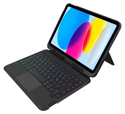 Immagine prodotto di Gecko Covers - Custodia per tablet / Cover in fibra di cactus, compatibile con iPad 2025 (11ª generazione) / iPad 2022 (10ª generazione) - Custodia con tastiera - Qwertz - Nero