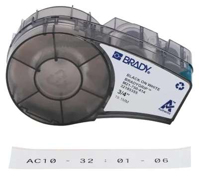Klettband 19,05 mm x 3,048 m, schwarz auf weiß, für BMP21