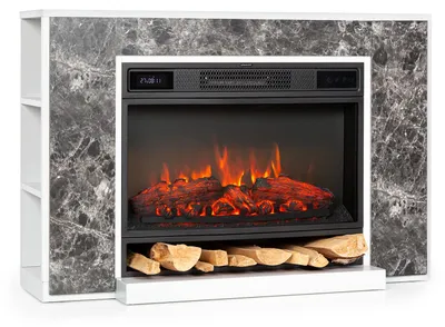 Produktbild von Klarstein Elektrokamin, Elektro Heizungen für Wohnzimmer & Innenräume, Elektrischer Kamin mit LED Flammen, Sparsamer Elektroofen, Heizlüfter mit Timer, Einstellbarer Thermostat, Heizung 1900 W