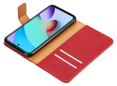 Produktbild von Cadorabo Hülle für Xiaomi RedMi 10 / RedMi NOTE 11 4G Schutzhülle in Rot Handyhülle Book Tasche Case Etui Luxury
