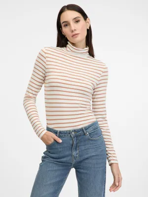 Produktbild von Orsay Beiges, gestreiftes Langarmshirt für Damen XXL