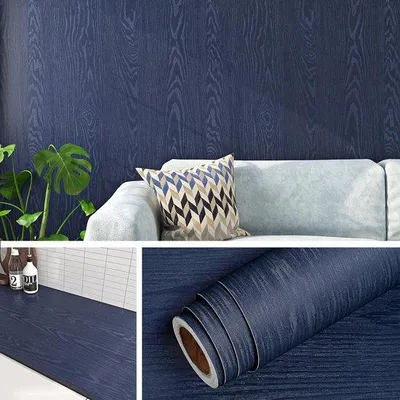 Obrázok produktu pre Unyqoos® Modré samolepiace drevo s fóliovým vzhľadom pre nábytok a kuchyne 40 cm x 10 m